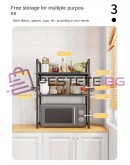 Рафт за микровълнова с три нива черен